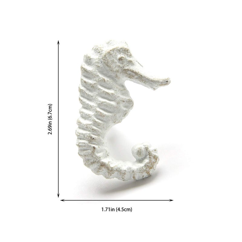 ZILucky Sea Horse Starfish Seashell and Crab Drawer Pulls Handles for Dresser Cupboard Wardrobe Cabinet Kitchen Beach Ocean Theme Knobs Pack of 4 (White) - Image 2